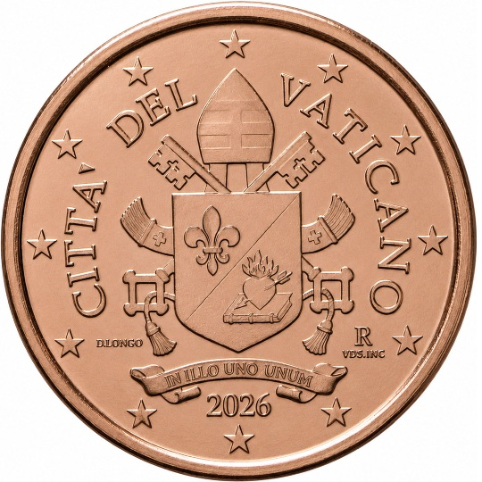 Vatican City 5 euro cent (2026) - Portrait of Pope Leo XIV